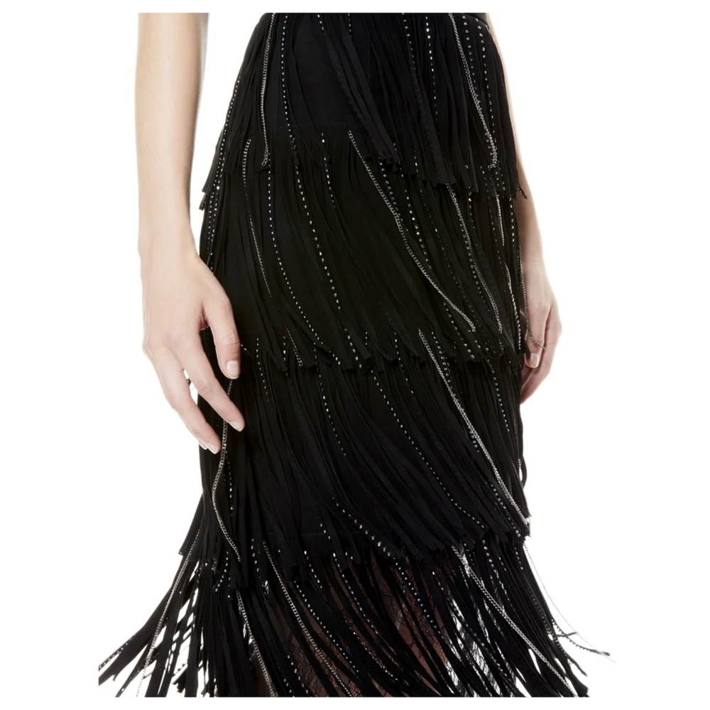 ALICE + OLIVIA Misha Suede Fringe Midi Skirt - Picture 7 of 13